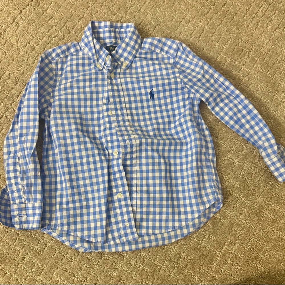 Polo Ralph Lauren Kids Blue and White Checkered Shirt